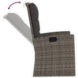 3 Piece Garden Lounge Set with Cushions Grey Poly Rattan - Low Angle