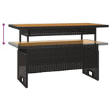 4 Piece Garden Lounge Set with Cushions Black Poly Rattan - Extra Image