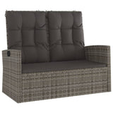 4 Piece Garden Lounge Set with Cushions Grey Poly Rattan - 45-Degree Angle