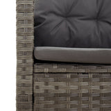4 Piece Garden Lounge Set with Cushions Grey Poly Rattan