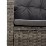 4 Piece Garden Lounge Set with Cushions Grey Poly Rattan - Low Angle