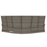 Reclining Corner Sofa with Cushions Grey Poly Rattan