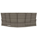 Reclining Corner Sofa with Cushions Grey Poly Rattan