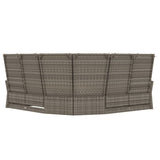 Reclining Corner Sofa with Cushions Grey Poly Rattan - Top-Down View
