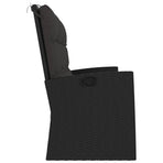 Reclining Garden Bench with Cushions Black 173 cm Poly rattan