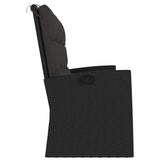 Reclining Garden Bench with Cushions Black 173 cm Poly rattan - Top-Down View