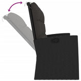 Reclining Garden Bench with Cushions Black 173 cm Poly rattan - Rear View