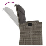 Reclining Garden Bench with Cushions Grey 173 cm Poly rattan - Rear View