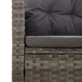 Reclining Garden Bench with Cushions Grey 173 cm Poly rattan - Close-Up Angle