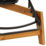 Sun Lounger with Cushion Poly Rattan&Solid Wood Acacia - Extra Image