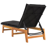 Sun Lounger with Table Poly Rattan and Solid Wood Acacia - Extra Image