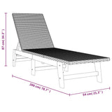 Sun Lounger Black and Brown Poly Rattan&Solid Wood Acacia - Extra Image