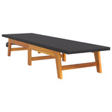 Sun Lounger with Table Poly Rattan and Solid Wood Acacia - 45-Degree Angle