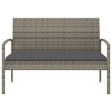 Garden Bench with Cushion Grey 105 cm Poly Rattan