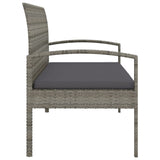 Garden Bench with Cushion Grey 105 cm Poly Rattan - Top-Down View