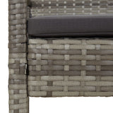 Garden Bench with Cushion Grey 105 cm Poly Rattan - Rear View