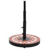 Parasol Base Terracotta and White Round 12 kg - Front View