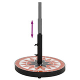 Parasol Base Terracotta and White Round 12 kg - Top-Down View