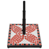 Parasol Base Terracotta and White Square 12 kg - Side View