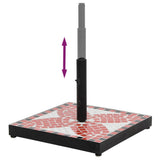 Parasol Base Terracotta and White Square 12 kg - Top-Down View