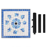 Parasol Base Blue and White Square 12 kg - 45-Degree Angle