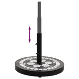 Parasol Base Black and White Round 12 kg - Top-Down View