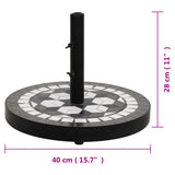 Parasol Base Black and White Round 12 kg - Close-Up Angle
