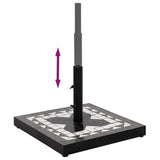 Parasol Base Black and White Square 12 kg - Top-Down View