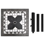 Parasol Base Black and White Square 12 kg - 45-Degree Angle