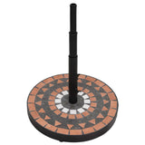 Parasol Base Terracotta and White Round 12 kg - Side View
