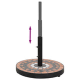 Parasol Base Terracotta and White Round 12 kg - Top-Down View