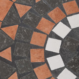 Parasol Base Terracotta and White Round 12 kg - Rear View