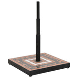 Parasol Base Terracotta and White Square 12 kg - Front View