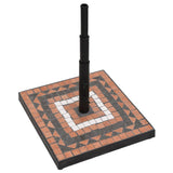 Parasol Base Terracotta and White Square 12 kg - Side View
