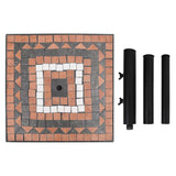Parasol Base Terracotta and White Square 12 kg - 45-Degree Angle