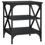 Side Table Black 40x42x50 cm Engineered Wood - Front View