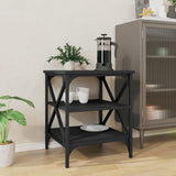 Side Table Black 40x42x50 cm Engineered Wood - Side View