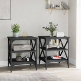 Side Tables 2 pcs Black 40x42x50 cm Engineered Wood
