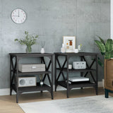 Side Tables 2 pcs Black 40x42x50 cm Engineered Wood