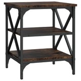 Side Table Smoked Oak 40x42x50 cm Engineered Wood - Front View