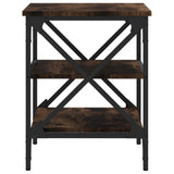 Side Table Smoked Oak 40x42x50 cm Engineered Wood - Rear View