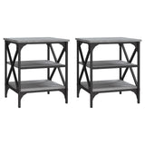 Side Tables 2 pcs Grey Sonoma 40x42x50 cm Engineered Wood - Front View
