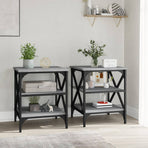Side Tables 2 pcs Grey Sonoma 40x42x50 cm Engineered Wood