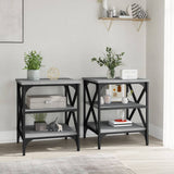 Side Tables 2 pcs Grey Sonoma 40x42x50 cm Engineered Wood - Side View