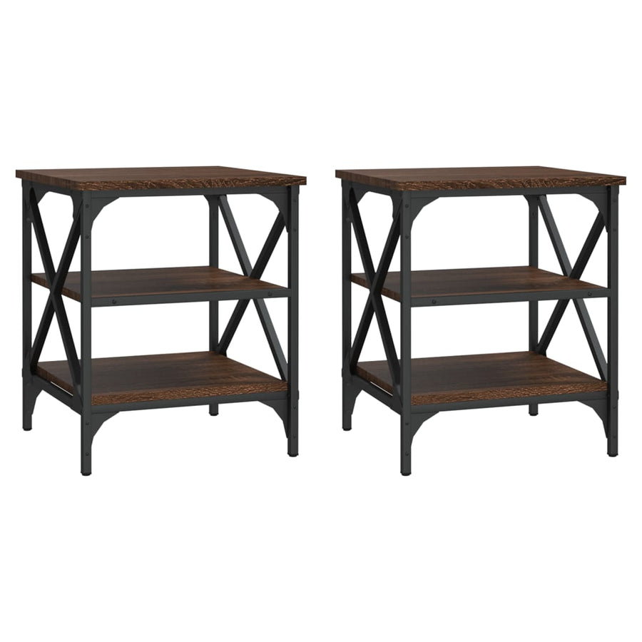 Side Tables 2 pcs Brown Oak 40x42x50 cm Engineered Wood