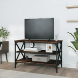 TV Cabinet Smoked Oak 80x40x50 cm Engineered Wood - Side View