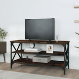 TV Cabinet Smoked Oak 100x40x50 cm Engineered Wood - Side View