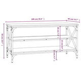 TV Cabinet Grey Sonoma 100x40x50 cm Engineered Wood - Extra Image