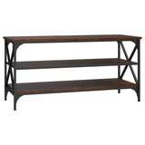 TV Cabinet Brown Oak 100x40x50 cm Engineered Wood - Front View