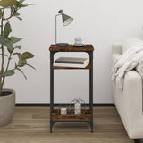 Side Table Smoked Oak 40x30x75 cm Engineered Wood - Side View